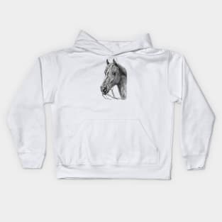 Horse Head Drawing Kids Hoodie